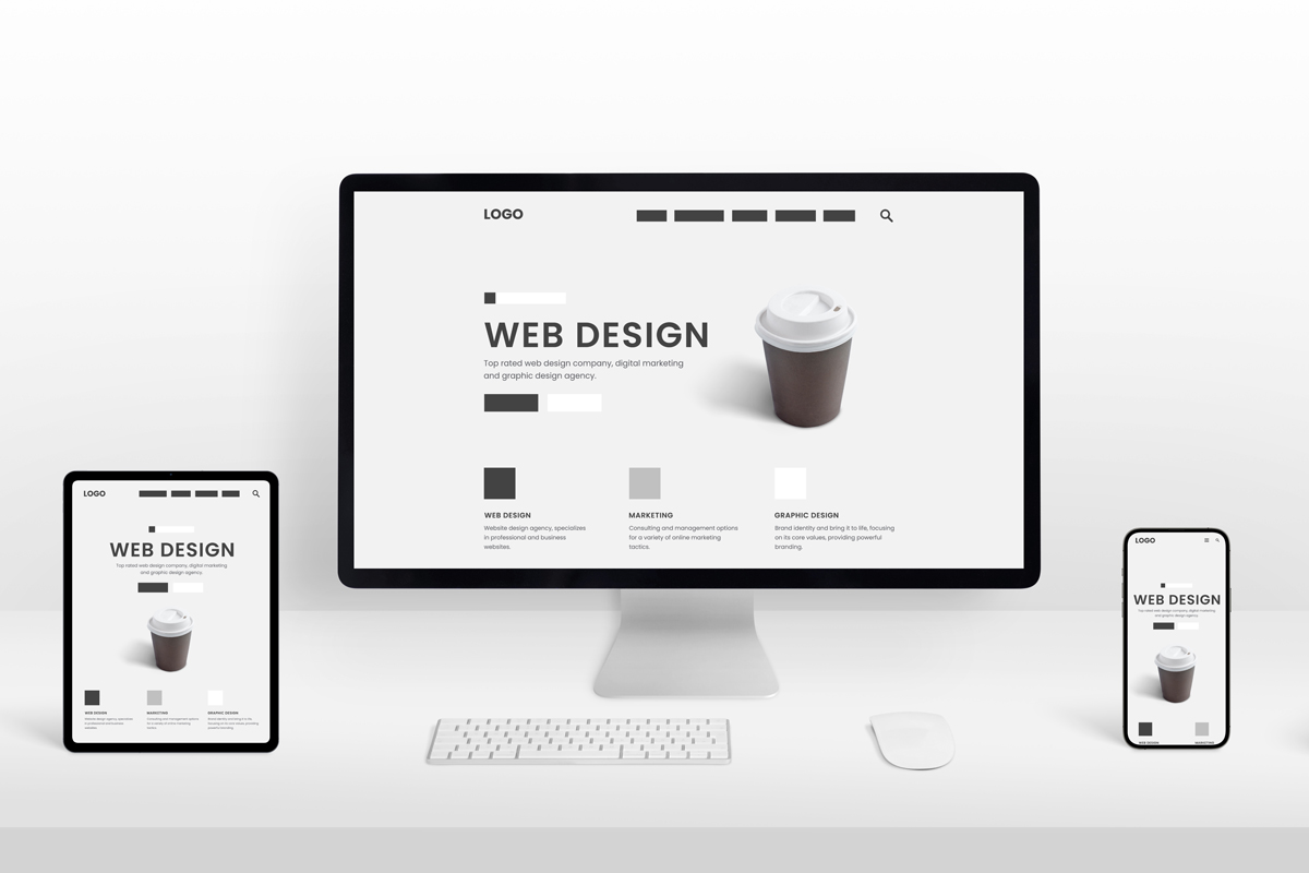 Creating a minimalist web page layout that is responsive on displays such as computers, tablets, and smartphones.