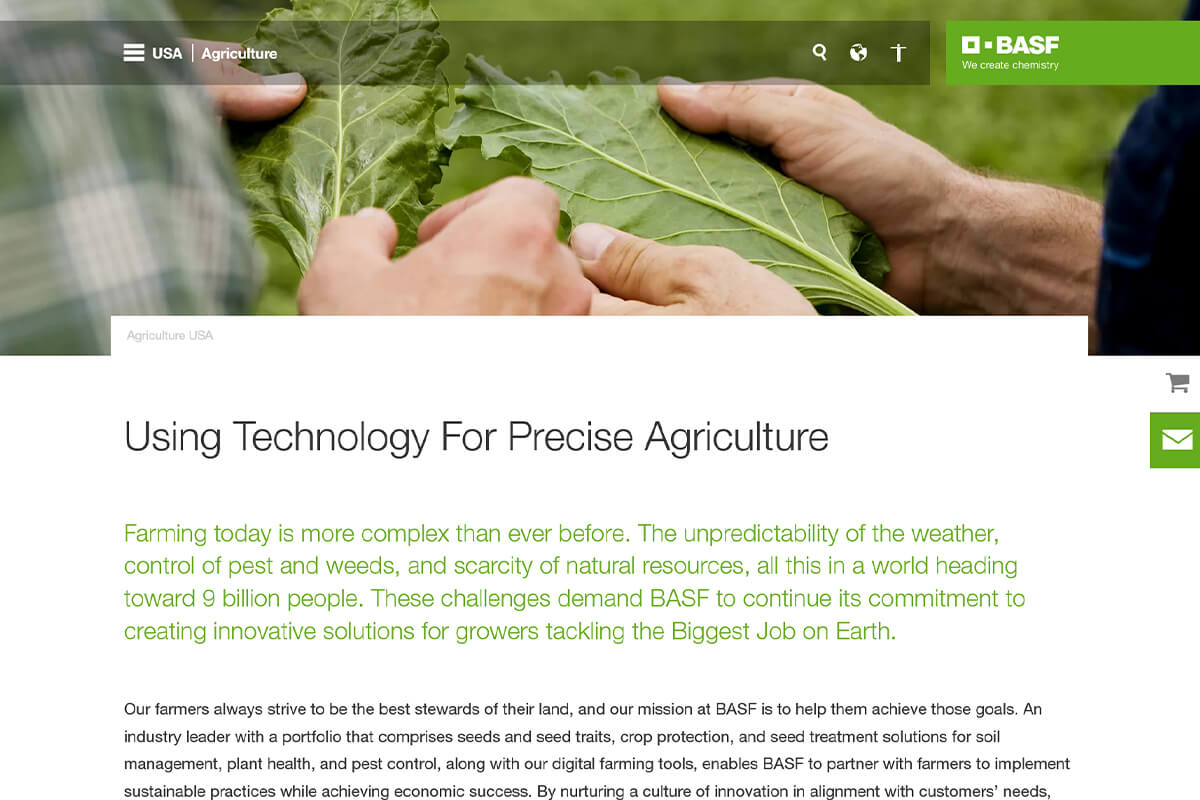 Agriculture Basf Web site