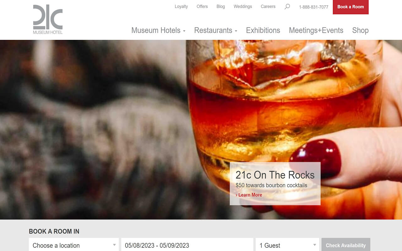 21c Museum Hotels Website
