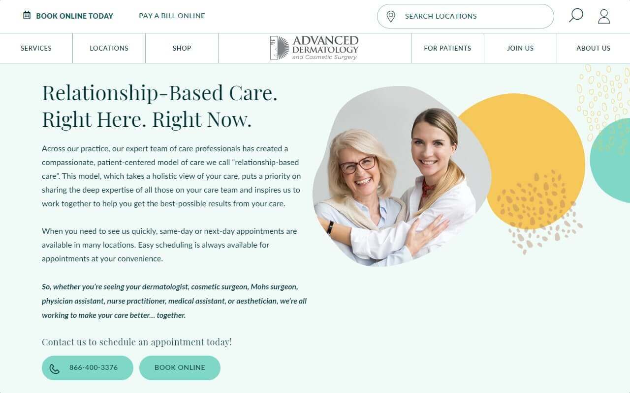 Advanced Dermatology Website