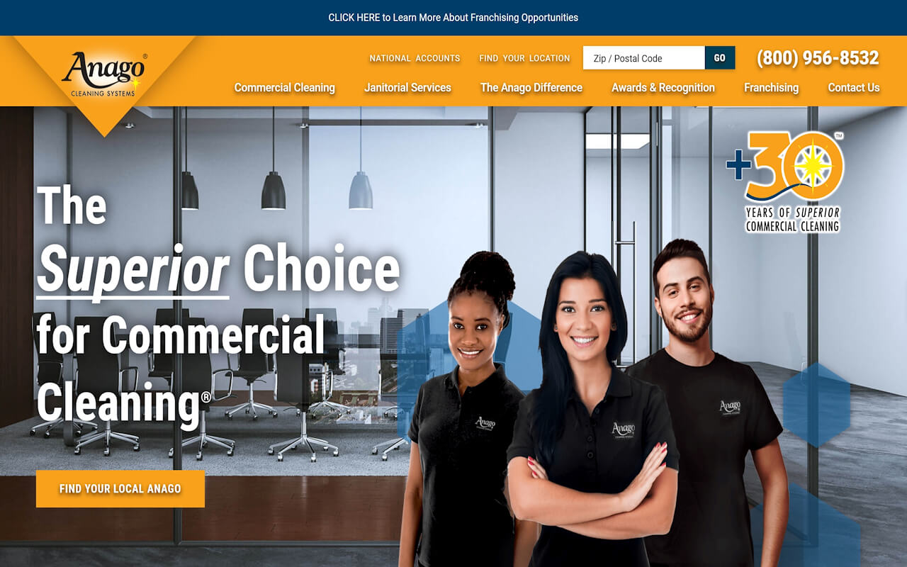 Anago Cleaning Systems Website