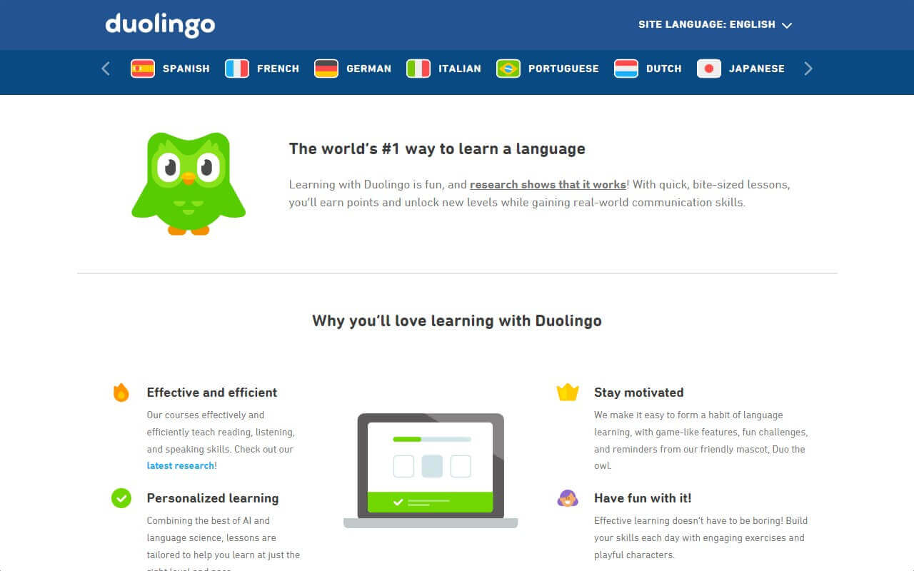 Duolingo Website