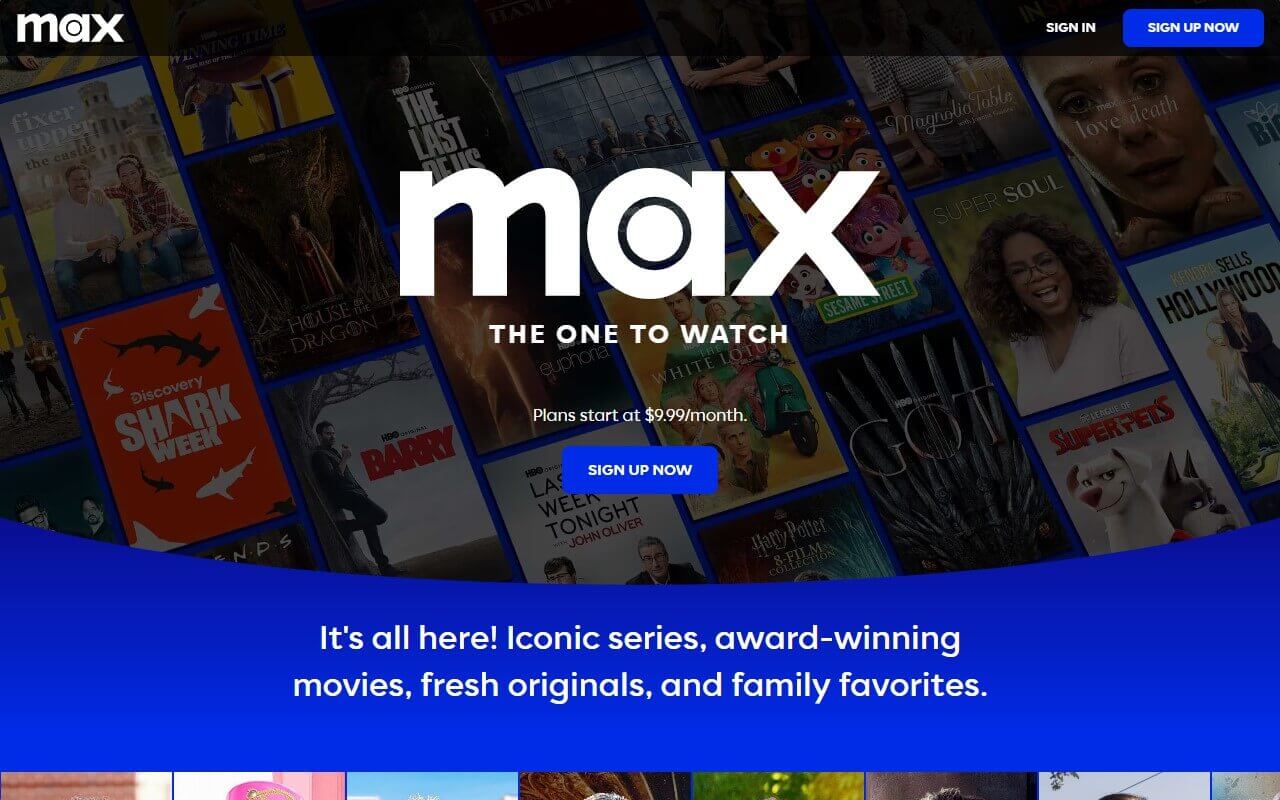 HBO Max Website