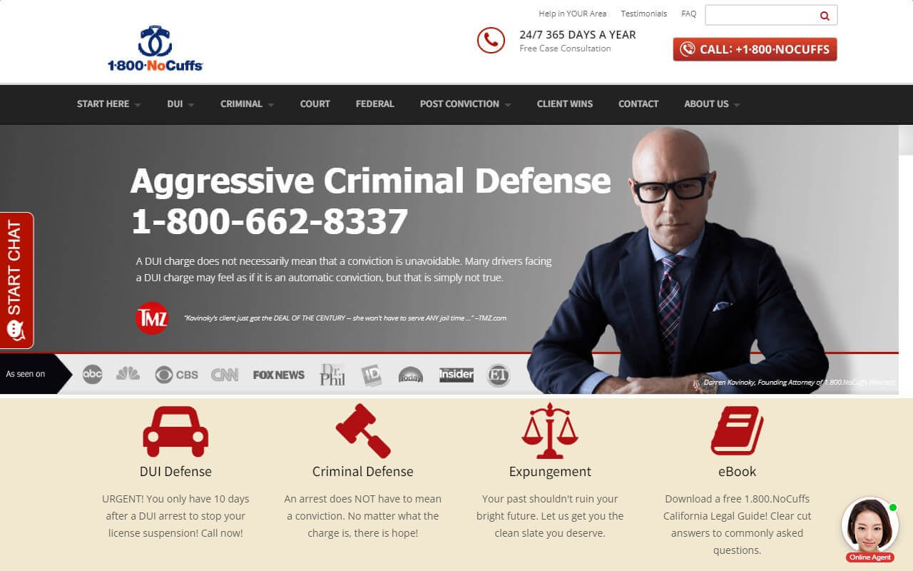 Kavinoky Law Firm Website