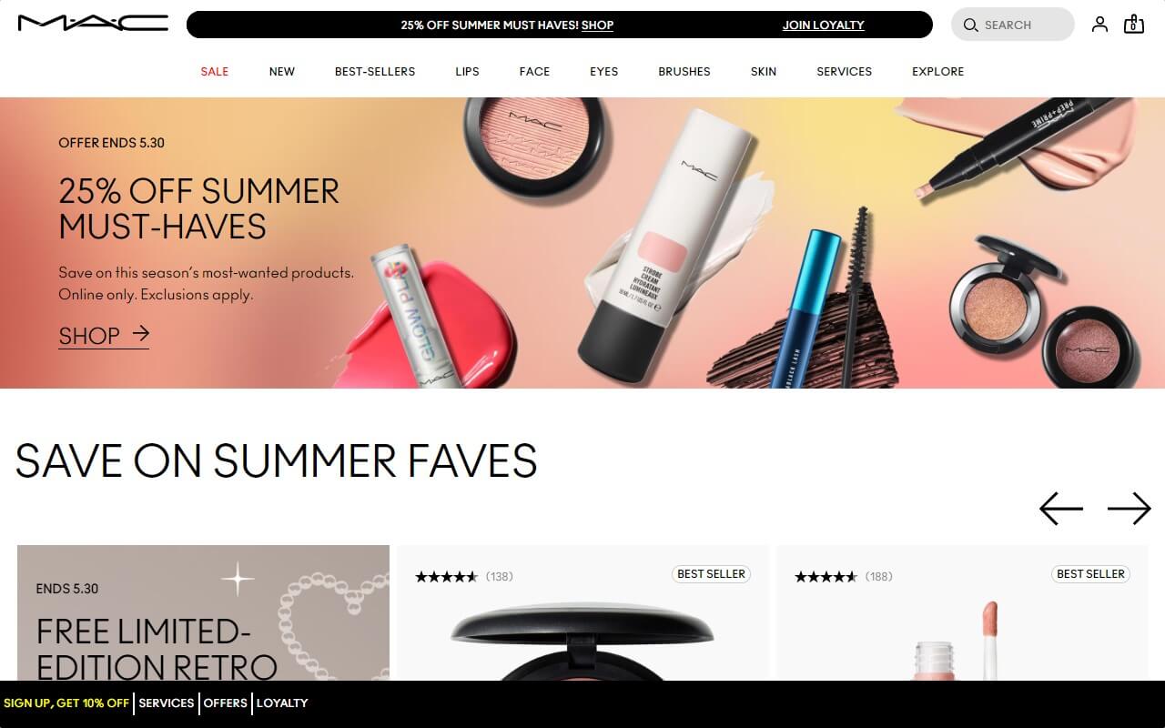 MAC Cosmetics Website