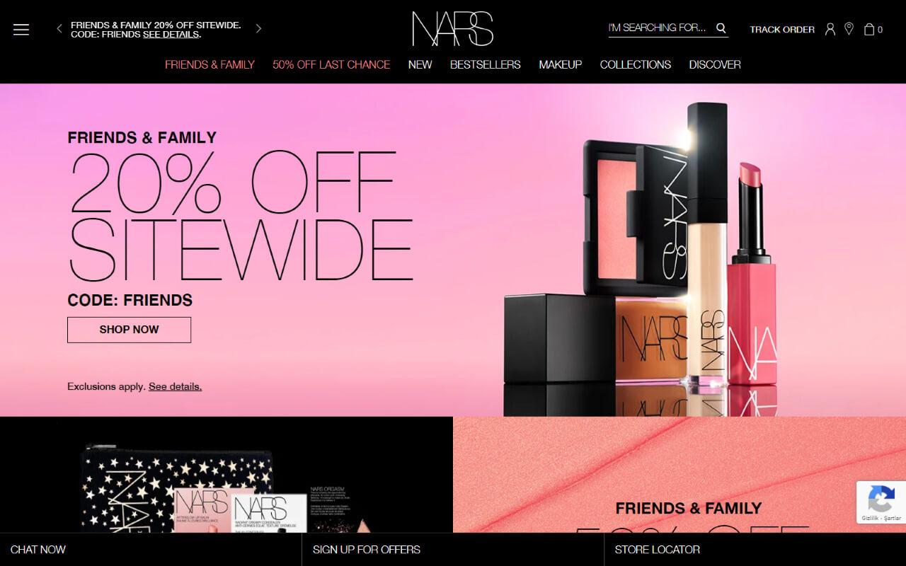 NARS Cosmetics Website