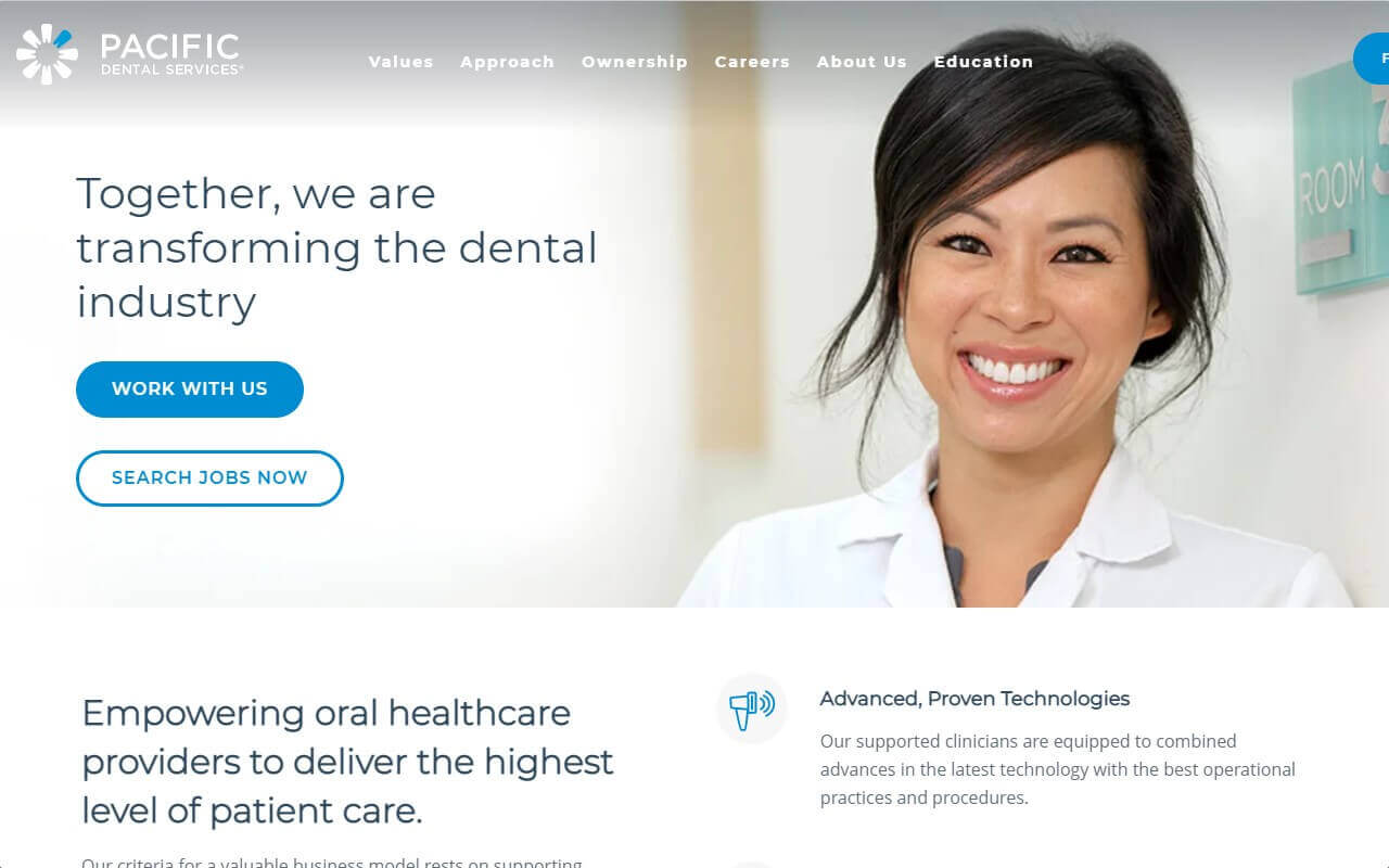 Pacific Dental Services Website