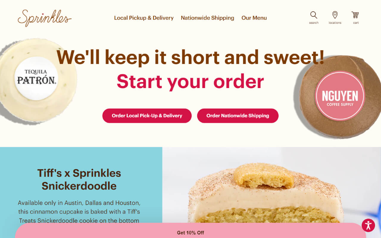 Sprinkles Cupcakes Website