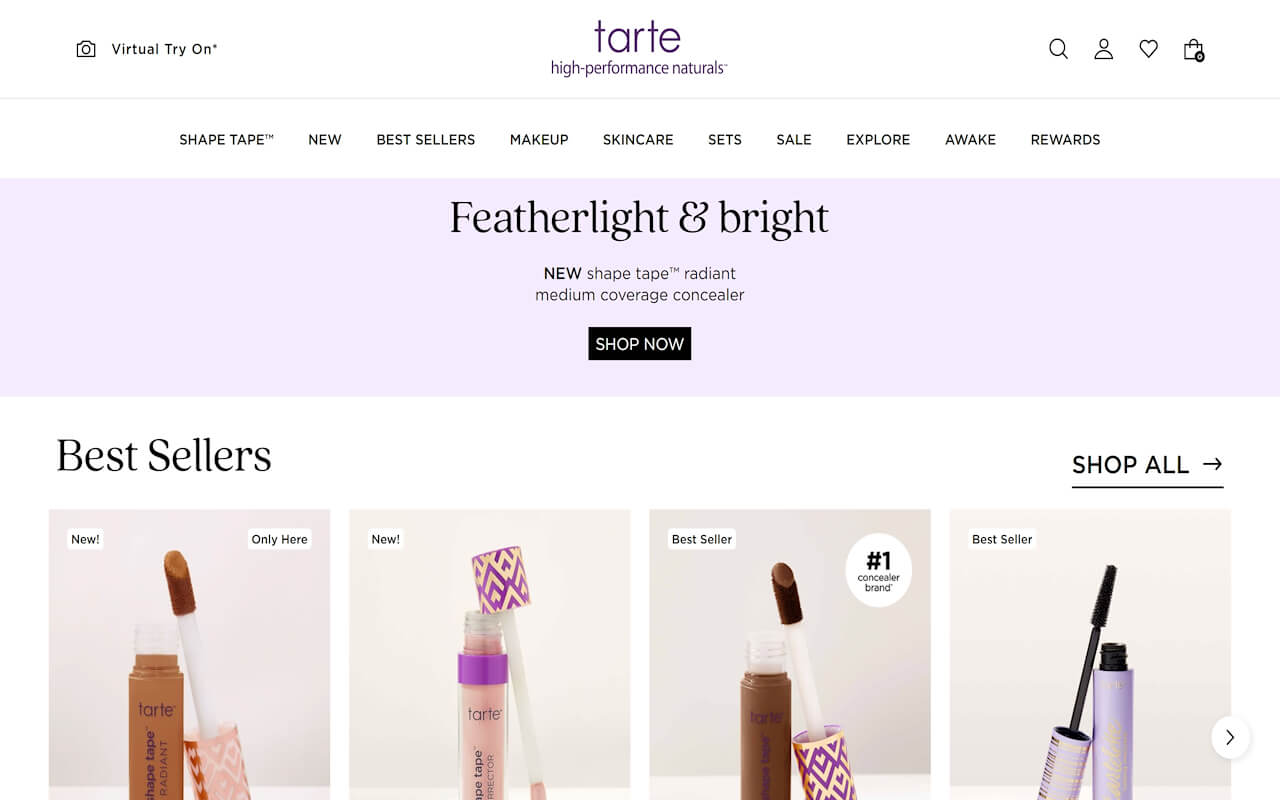 Tarte Cosmetics Website
