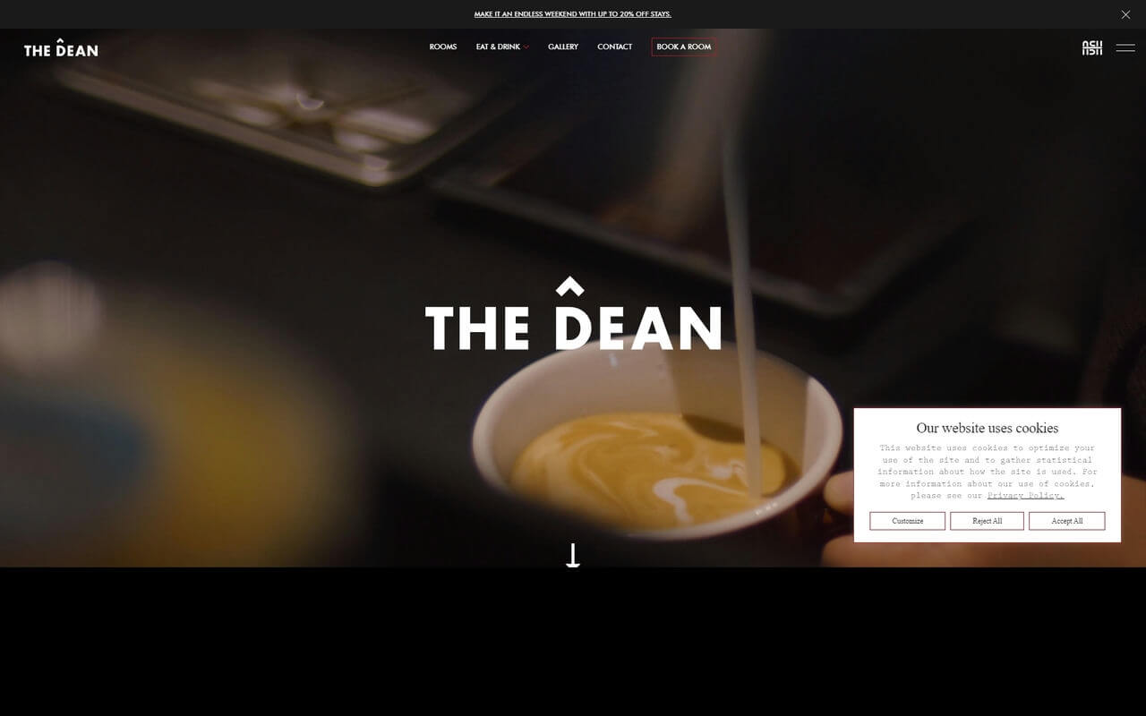 The Dean Hotel Website