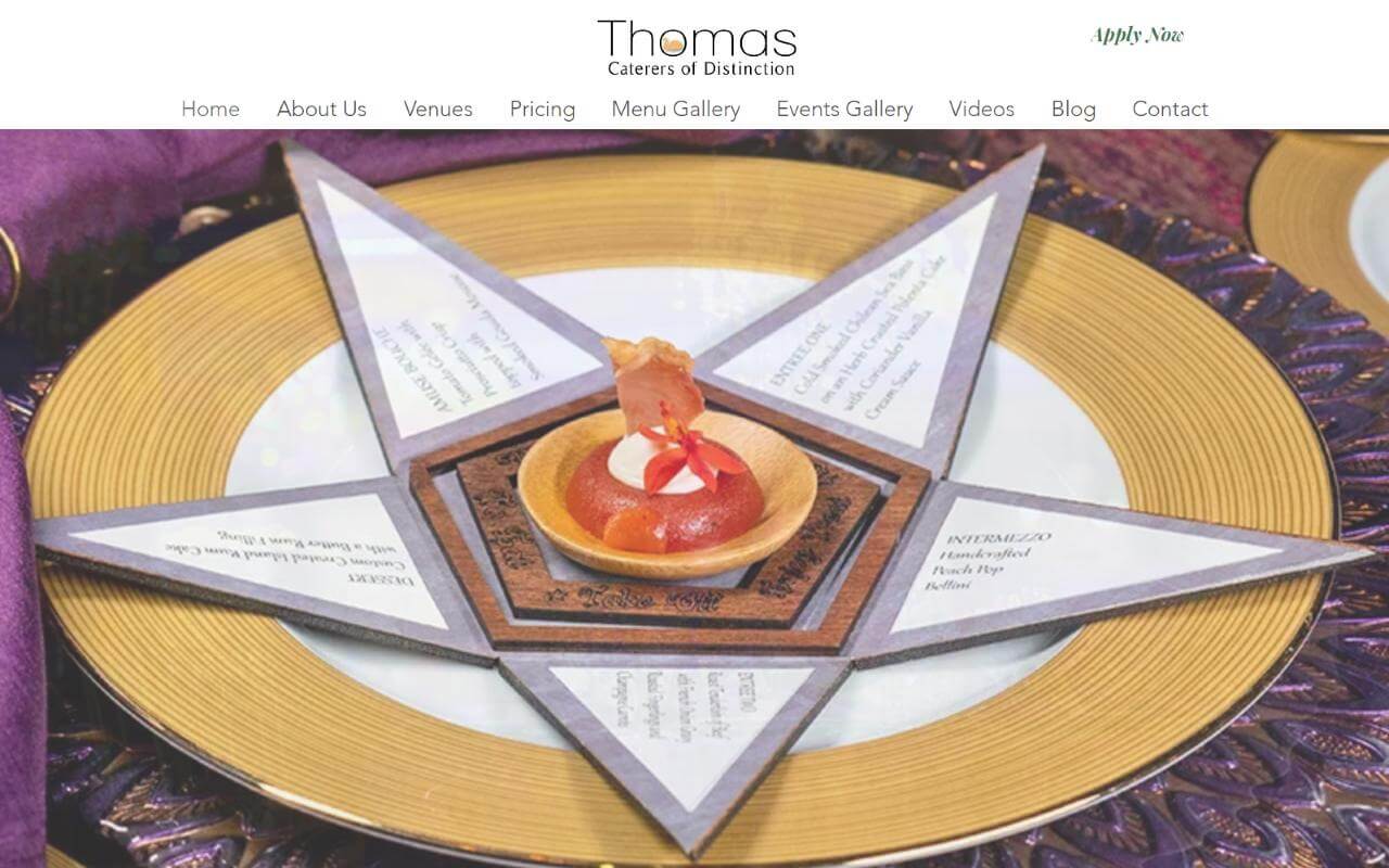 Thomas Caterers Website