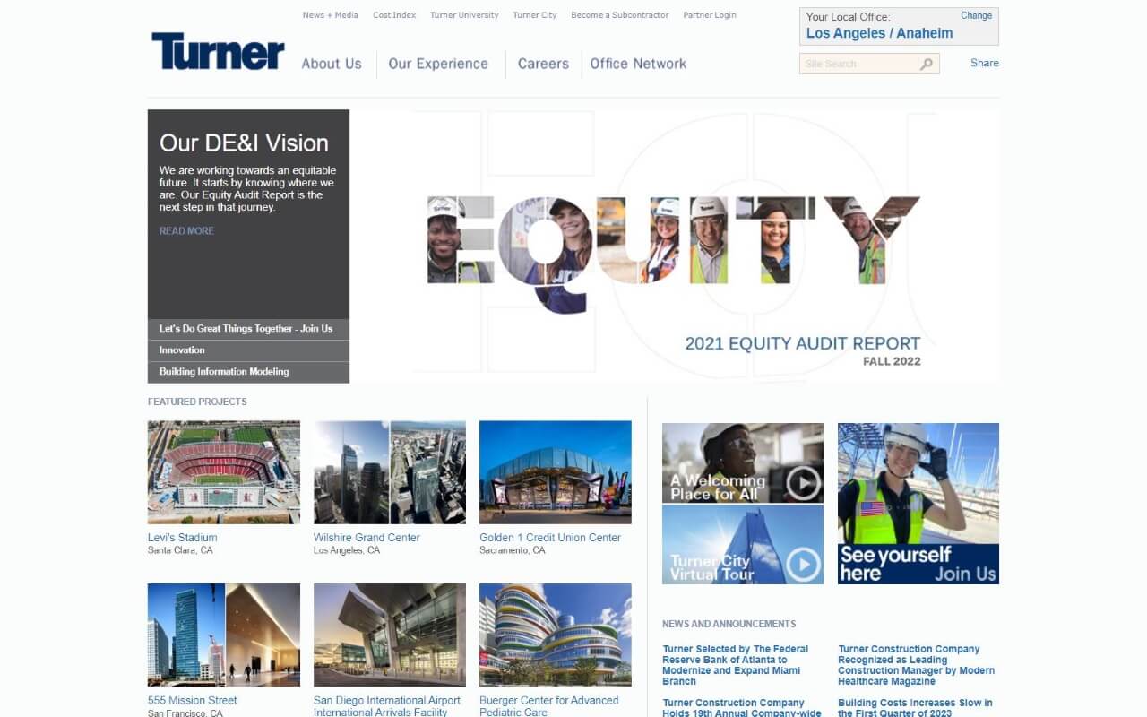 Turner Construction Website