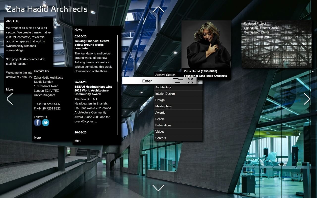 Zaha Hadid Architects Website