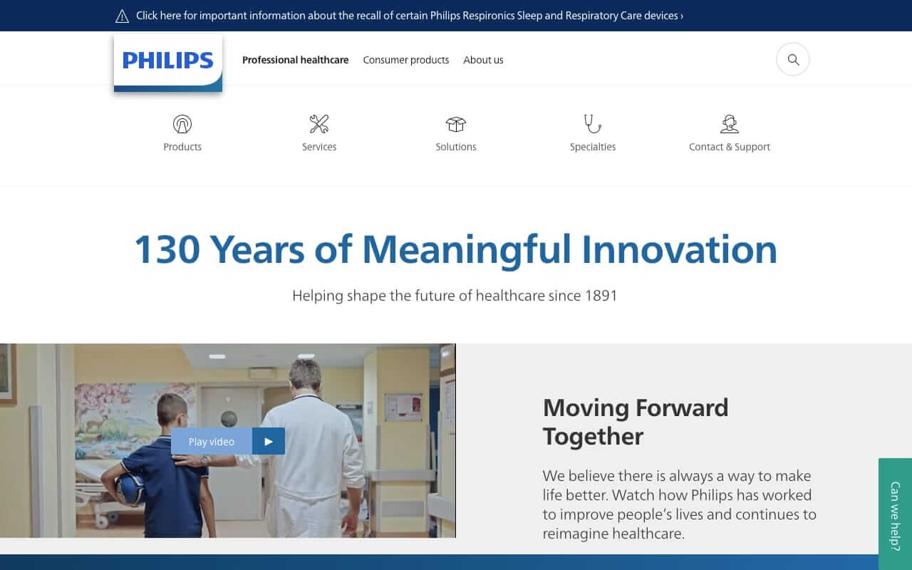 Philips Healthcare Website