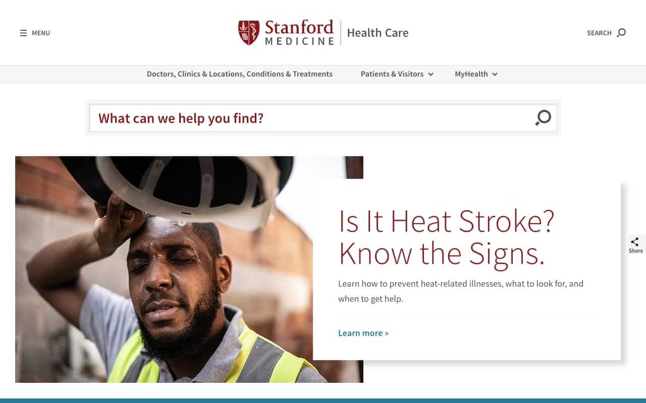 Stanford Health Care Website